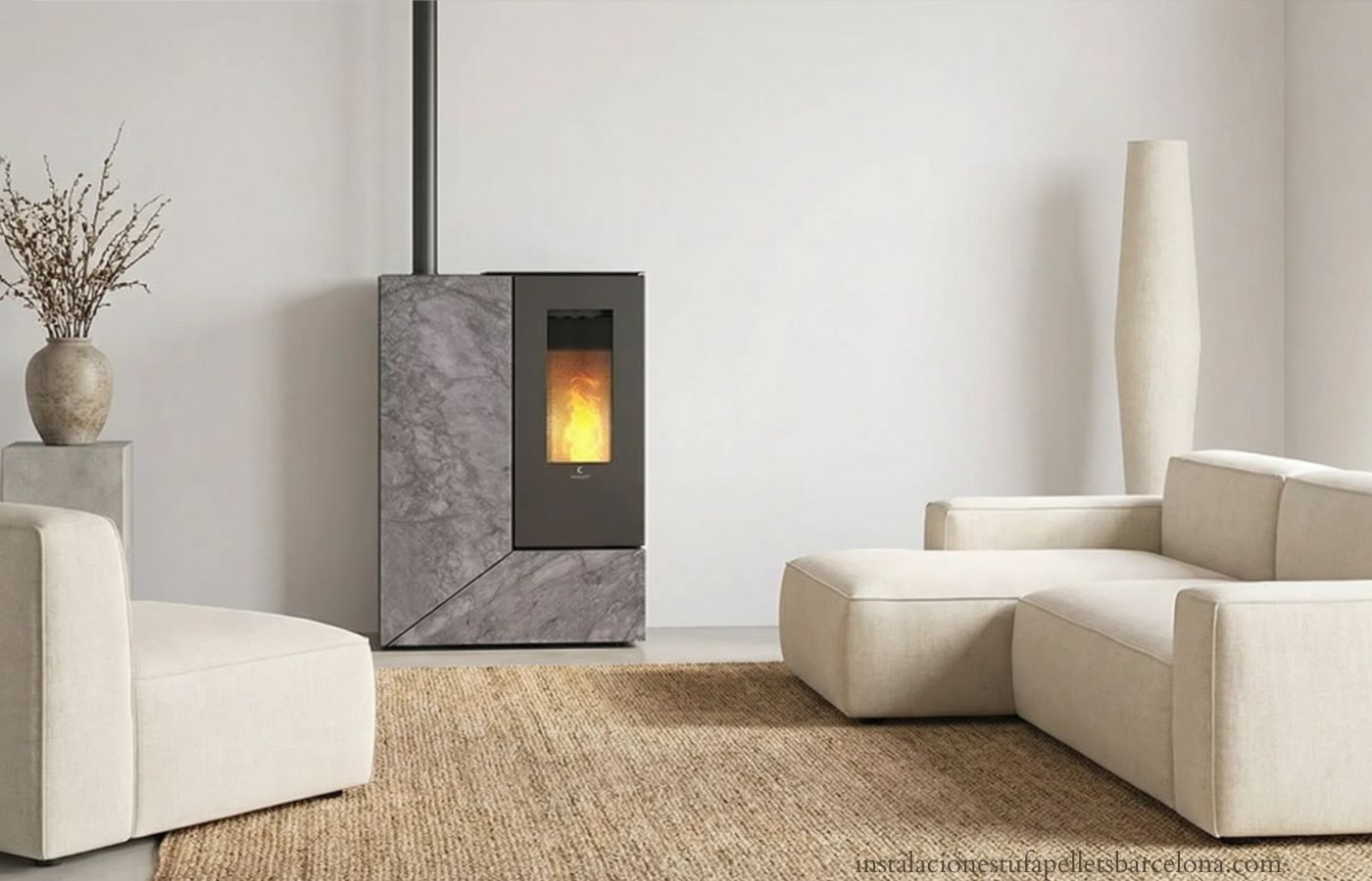 Servicio de venta de estufas de pellets canalizables con instalación incluida en Barcelona